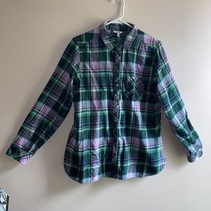 Sonoma cotton button down shirt - flannel like Size L